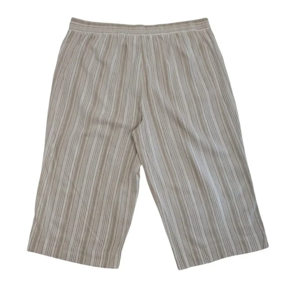 Land N Sea Women's Beige & White Striped Linen Blend Shorts, Size 3X, NWT